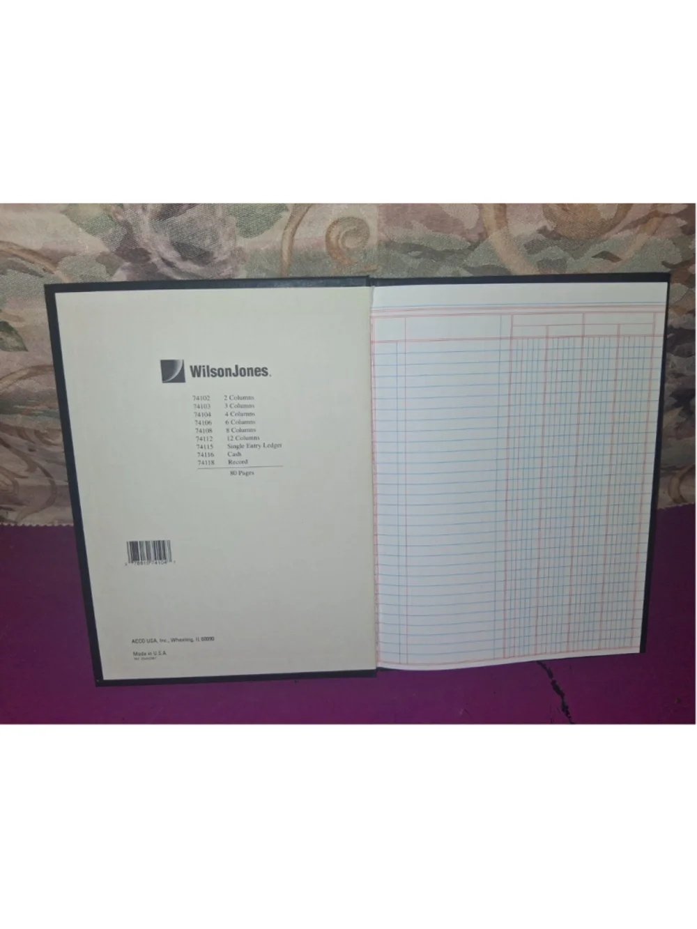 Wilson Jones 74104 4 Columns Record Book Ledger Account Book, 80 Pages
